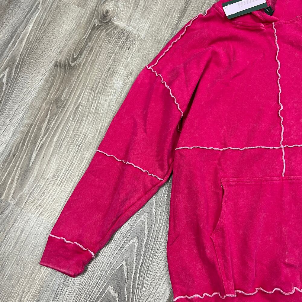 Wild Fable Women's Magenta Pink Seamed Hooded Sweatshirt - Size Medium - NWT - Picture 7 of 10